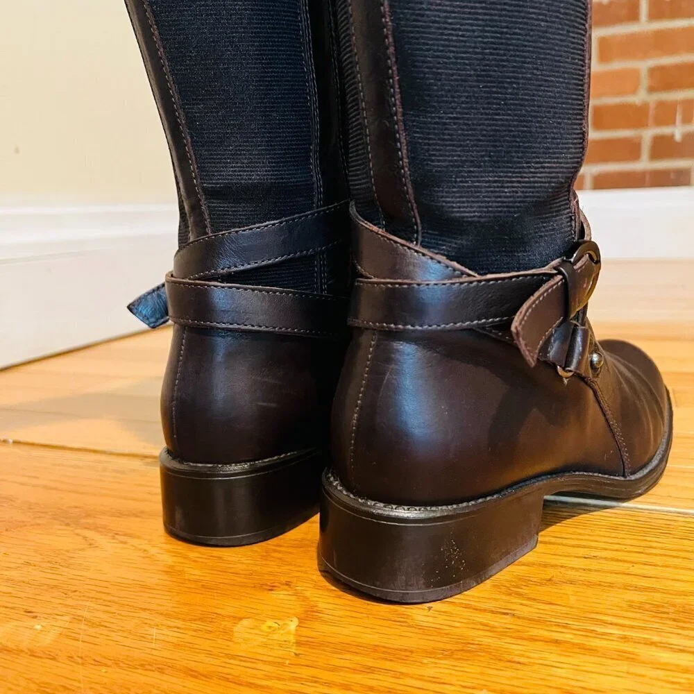 AQUATALIA Women's Brown Leather Knee High Boots 8.5